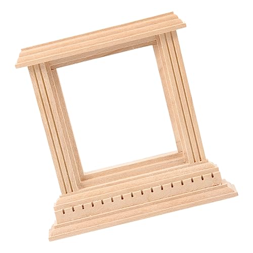 ibasenice Miniatur-fensterrahmen Im Maßstab 112 Handgefertigtes Feenfenster Aus Holz Unbemaltes Miniatur-möbelspielzeug Ideales Dekoratives Requisit Für Die Mini-hauslandschaft von ibasenice