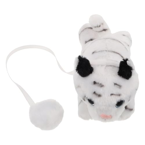 ibasenice Kuscheltier Tiger Mit Magnetbefestigung Plüschtier Für Kostüme Cosplay Und Tier-themenpartys Niedliches Stehendes Schulterspielzeug Weißer Tiger von ibasenice