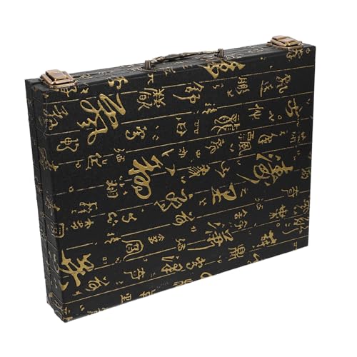ibasenice Mahjong-kacheln-aufbewahrungsbox Mit Großer Kapazität Mahjong-spielzubehörkoffer Holz Vintage-Organizer Tragbarer Speicher von ibasenice