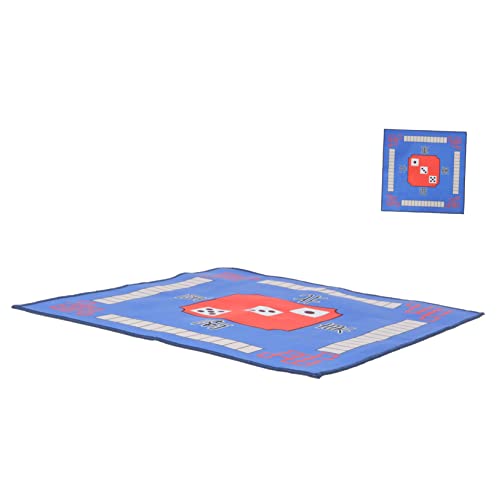 ibasenice Mahjong-Tischmatte Dominotisch Mahjong-Karte und Hülle klappbarer Kartentisch Legespiel Mahjong-Matte Mahjong-Spieltischmatte Mahjong-Spieltischunterlage Polyester Blue von ibasenice