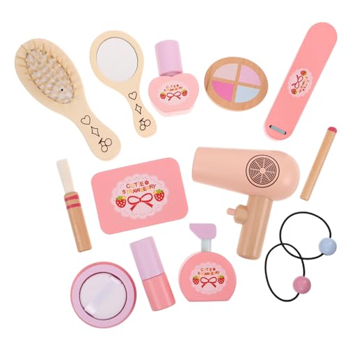 ibasenice Make Up Set Rollenspiel Make Up Schminktisch Für Schminktisch Für Mädchen Für Mädchen Kinderspiel Kosmetik Rosa Holz von ibasenice