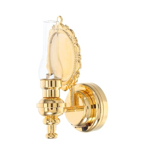 ibasenice Maßstab Europäischer Stil Transparentes Licht mit Abdeckung Sanfte Beleuchtung für Puppenhaus Vintage Modell Zubehör von ibasenice