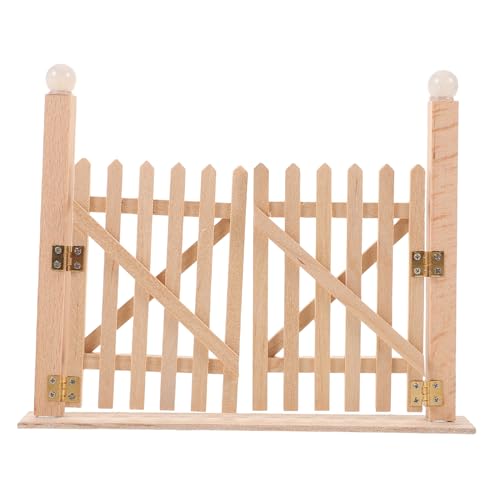 ibasenice Maßstab Funktionales Holztor für Puppenhaus Realistisches Außenbereich Zubehör Einfach zu Montierendes DIY Gartentor für Puppenhaus Spiel von ibasenice