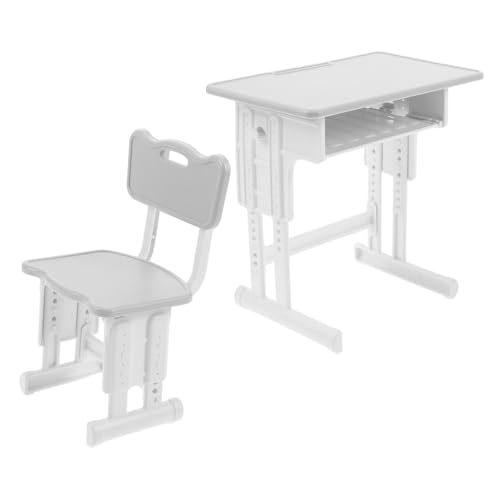 ibasenice Maßstab Kompaktes Mini Schreibtisch und Stuhl Set Kunststoff Klassenzimmer Dekoration für Lernumgebung und Spielspaß Zuhause und Unterwegs von ibasenice