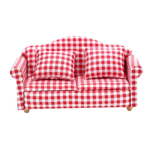 ibasenice Maßstab Rot Weiß Kariertes Sitzer Puppenhaus Möbel Set Kleines Wohnzimmer Ornament Geeignet für DIY Hausdekoration und Miniatur Einrichtung ibasenice Maßstab Rot Weiß Kariertes Sitzer Puppenhaus Möbel Set Kleines Wohnzimmer Ornament Geeignet für DIY Hausdekoration und Miniatur Einrichtung von ibasenice
