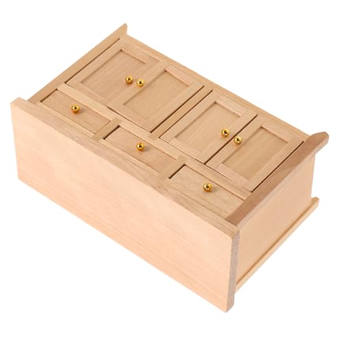 ibasenice Maßstab Unlackiert Vielseitiges Mini Aufbewahrungs und Dekorationsmöbel aus Holz für Wohn und Esszimmer Robustes Kabinett für Puppenhaus Szenen ibasenice Maßstab Unlackiert Vielseitiges Mini Aufbewahrungs und Dekorationsmöbel aus Holz für Wohn und Esszimmer Robustes Kabinett für Puppenhaus Szenen von ibasenice