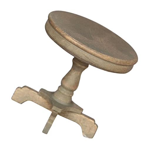 ibasenice Mikroszene Kleiner Runder Tisch Puppenmöbel Für Puppenstubenmöbel Puppenstubentisch Zubehör Für Puppenhäuser Holz von ibasenice