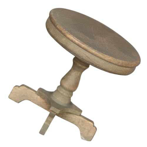 ibasenice Mikroszene Kleiner Runder Tisch Puppenmöbel Puppenstubenmöbel Puppenhausmöbel Zubehör Für Puppenhäuser Puppenstubentisch Holz von ibasenice