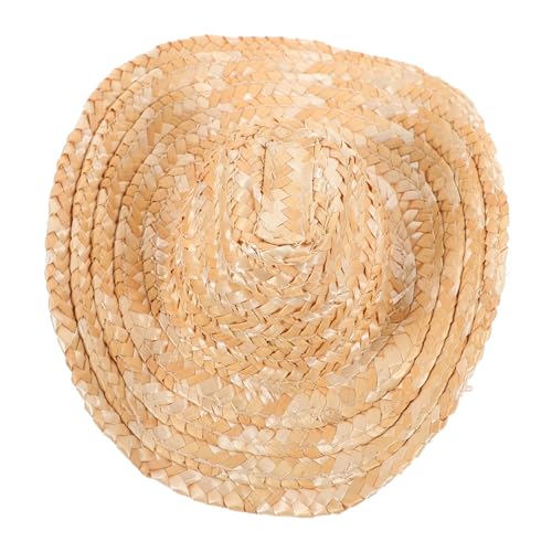 ibasenice Mini-Cowboyhut-Strohhut kindermütze Kappe Bastelmaterial Hut Puppen Accessoires DIY Handwerk Hut Sombrero Kleine Strohhüte basteln kleine Hüte zum Basteln gewebter Bastelhut von ibasenice