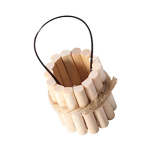 ibasenice Mini Eimer Puppenhaus Zubehör Miniatur Fässer Puppenhaus Feenhaus Spielszene Modell Puppenhaus Möbel Spielzeughaus Kinderspielzeug Eimer Mini Dekoration Holz von ibasenice