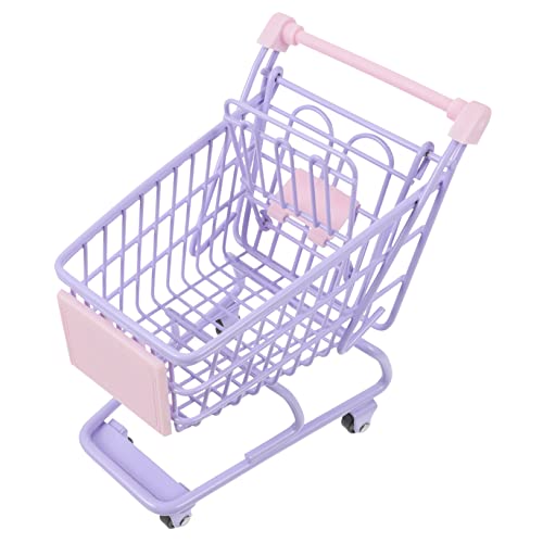 ibasenice Mini Einkaufswagen Miniatur Trolley Dekoration Kreativer Kaufladen Aufbewahrung Stifthalter Schreibtisch Accessoire Mädchen von ibasenice