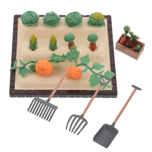 ibasenice Miniatur-Bauernhof-Set Für Kleinkinder Gemüsegarten-Spielzeug Für Den Außenbereich Puppenhaus-Werkzeuge Und Dekorative Mini-schaufeln Rechen von ibasenice