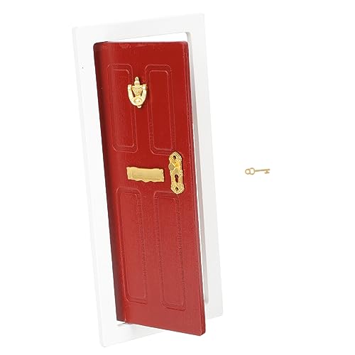 ibasenice Mini-Gate-Modell Dekoration Weihnachten weihnachtsdeko beleuchtet innen weihnacjtsdeko weihachtsdeko dekoweihnachten Holztürmodell Simulation Türmodell Minitür Legierung rot von ibasenice