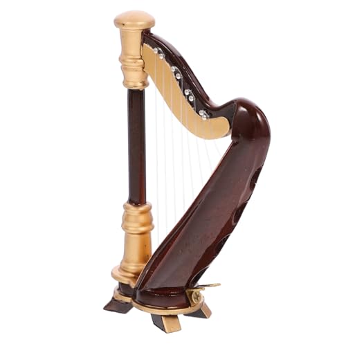 ibasenice Mini-Harfe Figur winzige Harfe Mini-Instrumente klein Handharfe Leier kollegen Familiar tischdeko esstisch Miniaturmusikinstrument Harfe Tischverzierung Harfenverzierung Kleber von ibasenice