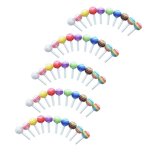 ibasenice Lebendiges Lollipop-Modell-Set 50 Stück Miniatur-Lollis Gefälschte Spielzeuge Für Jungen Und Mädchen Heim-puppenhaus- Zufällige Farbe von ibasenice