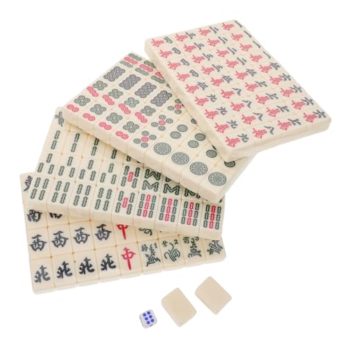 ibasenice Mini Mahjong Set Kompakt Gravierte Steine Tragbares Chinesisches Brettspiel Leichtes Reise Dorm-Entertainment Platzsparend für Anfänger und Outdoor-spaß von ibasenice
