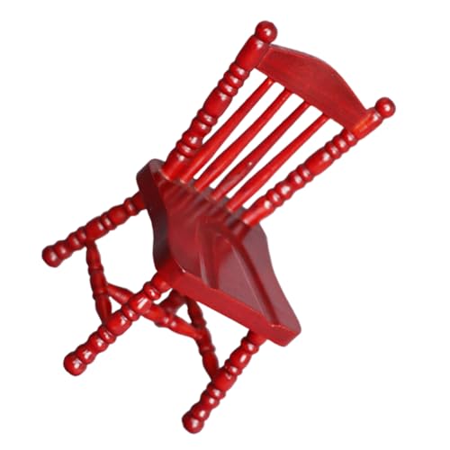 ibasenice Mini Möbel Modell Dekoration Massivholz Esstisch Stuhl Kleines Accessoire Aus Holz Rot Birke von ibasenice
