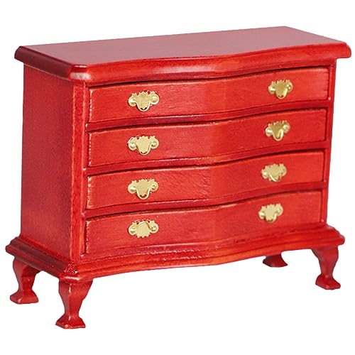 ibasenice Mini-Möbelmodell für kinderspielzeug wohnaccessoires Toys for spielsachen bürodeko Miniatur-Möbeldekoration Miniatur-Möbelmodell Miniaturmöbel Holz rot von ibasenice