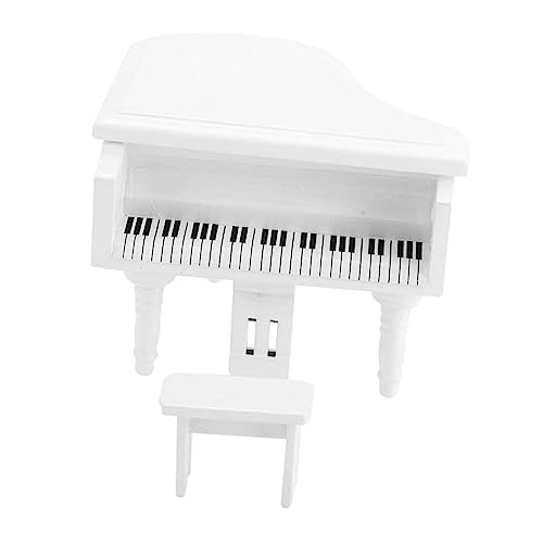 ibasenice Mini-Piano-Modell miniaturmöbel selber Machen Outdoor- Gartenmöbel puppenstubenmöbel Dollhouse Furniture Dekoration holzspielzeug Puppenhaus-Layout Mini-Klavier aus Holz Weiß von ibasenice