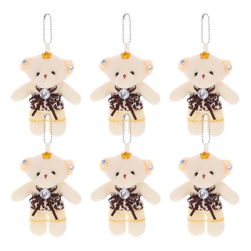 ibasenice Niedlicher Schlüsselanhänger 6 Stück Wohnaccessoire Plüschbären Puppen für Blumensträuße Tragbarer Bärenanhänger für Besondere Anlässe von ibasenice