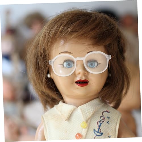 ibasenice Mini Puppenbrille Rund Transparentes Kunststoffmaterial Modisches Puppenzubehör für Stoffpuppen zum Ankleiden und Dekorieren von ibasenice