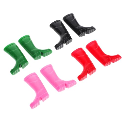 ibasenice Mini-Regenstiefel Puppe Cowboystiefel Puppenschuhe Zum Basteln Mini-puppenstiefel Miniatur-puppenhaus-weihnachtsdekorationen Puppen-Regenstiefel Miniatur-cowboystiefel Plastik von ibasenice