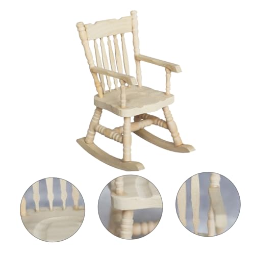 ibasenice Vintage Mini-schaukelstuhl-Spielzeug Aus Echtem Holz Leicht Zu Reinigen Ideal Für Fantasievolles Spielen Von Kindern von ibasenice