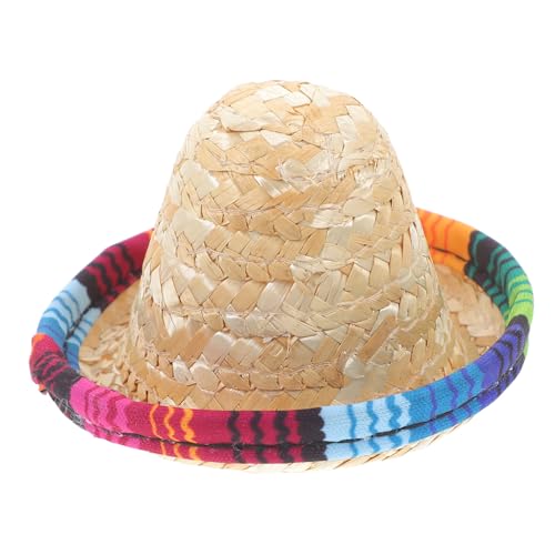 ibasenice Mini Strohhut aus Robustem Stroh Langlebiges Miniatur Dekorationselement für Weinflaschen für DIY Bastelarbeiten Party Accessoire mit Verspieltem Charme und Praktischem Einsatz von ibasenice