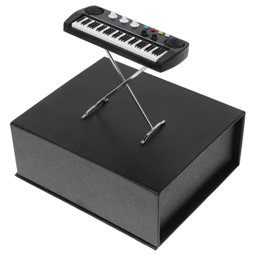 ibasenice Landschaftszubehör Miniatur Elektronische Orgel Holzspielzeug Klavierspielzeug Für Kleinkinder Babyspielzeug Puppenhaus-Ornament Zufälliger Stil von ibasenice