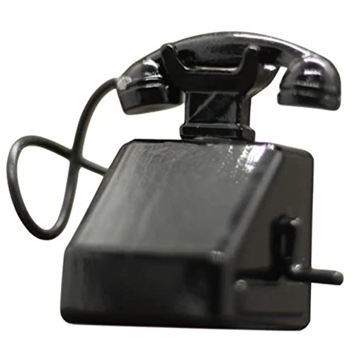 ibasenice Mini-Telefon für kinderspielzeug hühner weihnachsgeschenk Telefon Mikrofonmodell Puppenhaustelefon Home Decore Zinklegierung Black von ibasenice