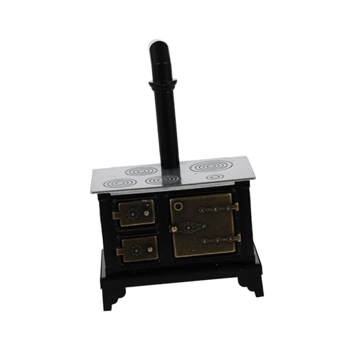ibasenice Mini-eisenofen Miniaturmöbelmodell Mini-hausornamente Mini-hausdekoration Entzückende Kochbank Mini-hausschmuck Kinderspielzeug Entzückende Möbel Für Mini Black von ibasenice