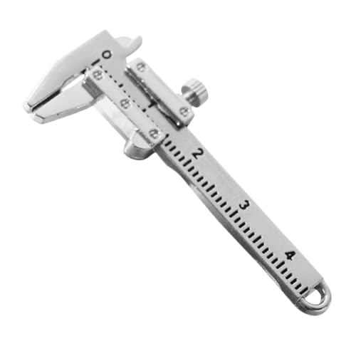 ibasenice Mini-messschieber Mini-lern-messschieber Miniatur-schiebersattel- Mini DIY Messschieber Puppenhaus-lineal Winziger Messschieber Puppenszenenlineal Silver Aluminiumlegierung von ibasenice