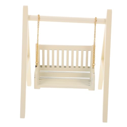 ibasenice Mini schaukel DIY mini Werkzeuge Puppe Mini- Miniaturschaukel kinderzimmer schaukel puppenmöbel Mini-Hängesessel-Ornament Puppe schaukelt hölzern Beige von ibasenice