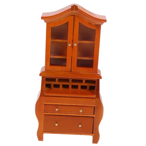 ibasenice Mini-vertikalschrank Mini-bücherregal Aus Holz Minischrank Zum Basteln Puppenhaus Miniaturmöbel Mini-holzschrankmodell Puppenhaus Mini-bücherregal Puppenhausmöbel Hölzern Brown von ibasenice