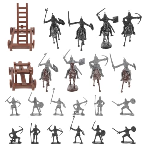 ibasenice Miniatur-Figuren von Soldaten des Mittelalters, Modell Ritter mit Pferd und Wagen, Dekoration und Sammlung, ABS-Material, verschiedene Farben, Größe 10 x 6,5 x 5 cm von ibasenice