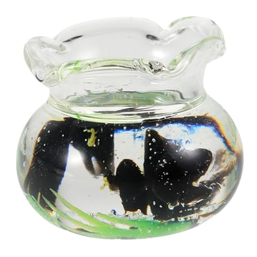 ibasenice Miniatur Fischglas für Puppenhaus Dekoration Realistische Resin Figuren mit Fisch und Pflanzen Detailreiche Mini Aquarien für Fotografie Sammler Kreative Szenengestaltung von ibasenice