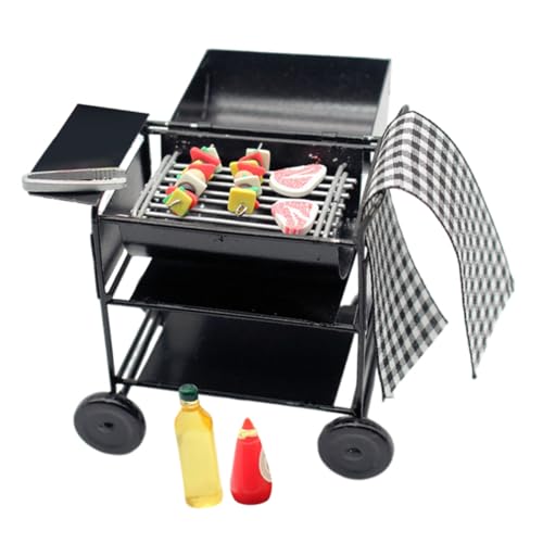 ibasenice Puppenhaus-Miniatur-grillset Mini-grillständer Miniaturmöbel Rollenspiel Für Jungen Und Mädchen Und Sammler von ibasenice