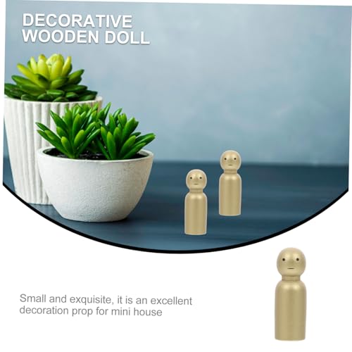 ibasenice Miniatur Holzfigur aus Robustem Holz Goldener Junge Detailreiche Sandtisch Dekoration Glatte Oberfläche Langlebig für Puppenhaus DIY Landschaft und Zimmerdeko von ibasenice