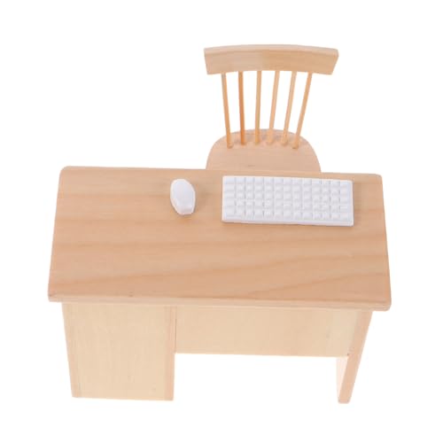 ibasenice Miniatur Möbel Miniatur Büro Tisch Stuhl mit Tastatur Maus Modell Puppenhaus Möbel Zubehör ibasenice Miniatur Möbel Miniatur Büro Tisch Stuhl mit Tastatur Maus Modell Puppenhaus Möbel Zubehör von ibasenice