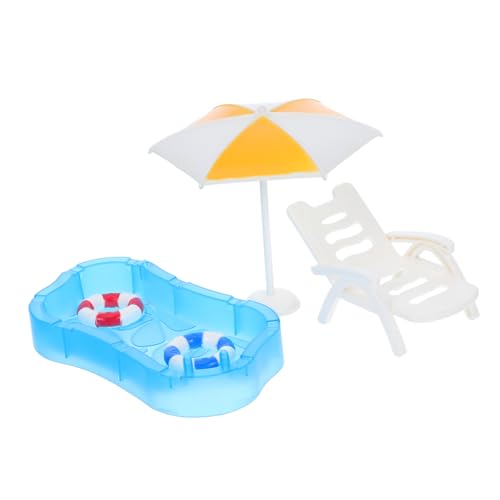 ibasenice Miniatur Pool Möbel mit Schwimmring Strandstuhl Sonnenschirm Realistische Puppenhaus Deko für DIY Teiliges Strand und Pool Accessoires ibasenice Miniatur Pool Möbel mit Schwimmring Strandstuhl Sonnenschirm Realistische Puppenhaus Deko für DIY Teiliges Strand und Pool Accessoires von ibasenice