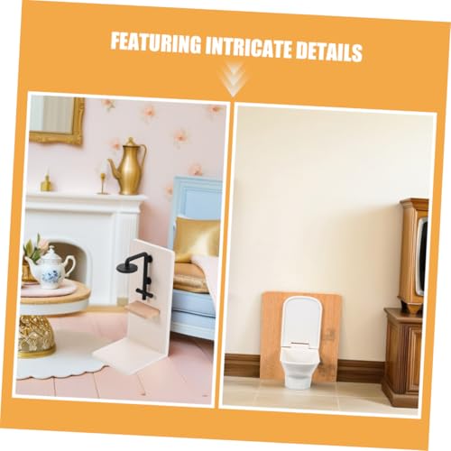 ibasenice Miniatur Puppenhaus Badezimmer Möbel Mini Toilette Amp Duschkabine Realistische Puppenhaus Badezimmer Ausstattung Sicher und Stabil von ibasenice
