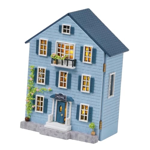 ibasenice Miniatur Puppenhaus Bausatz mit Möbeln DIY Holz Modellhaus Set für Jugendliche Tragbares Kreatives Cottage Stabiles Holz Detaillierte Ausstattung Geschenkidee für Weihnachten und von ibasenice