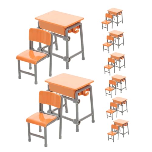 ibasenice Miniatur Puppenhaus Möbel Set Miniatur Klassenzimmer mit Schulbank und Stuhl Realistisch Gestaltete Puppenmöbel Kompakt und Tragbar für Rollenspiel und Sammler von ibasenice