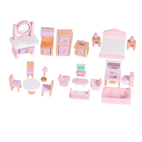 ibasenice Miniatur Puppenhaus Möbel aus Buchenholz Farbenfrohe Mini Holz Möbel für Puppenhaus Dekoration Handgefertigte Miniatur Hausmöbel Leicht und Sicher von ibasenice