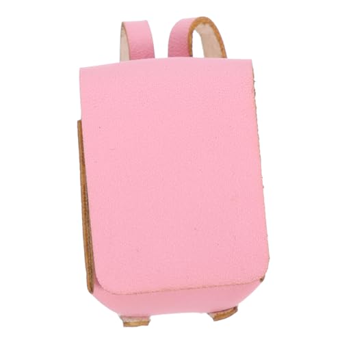 ibasenice Miniatur Puppenrucksack Modell Verschleißfestes Mini Schulranzen Leichter Puppenhaus Rucksack Dekorativ für Kinderzimmer und DIY Miniaturhäuser Rosa von ibasenice
