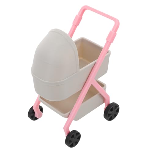 ibasenice Miniatur Puppenwagen Babywagen Realistische Kinderwagen Nachbildung aus Stabilem Kunststoff Detailgetreue Puppenhaus Dekoration und Zubehör für Fantasievolles Rollenspiel von ibasenice