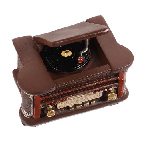ibasenice Miniatur Retro Plattenspieler Dekoration Mini Haus Ornament aus Langlebigem Glattem Resin Detailreich Verarbeitet Geeignet für Puppenhaus und Fotoshooting Requisiten von ibasenice