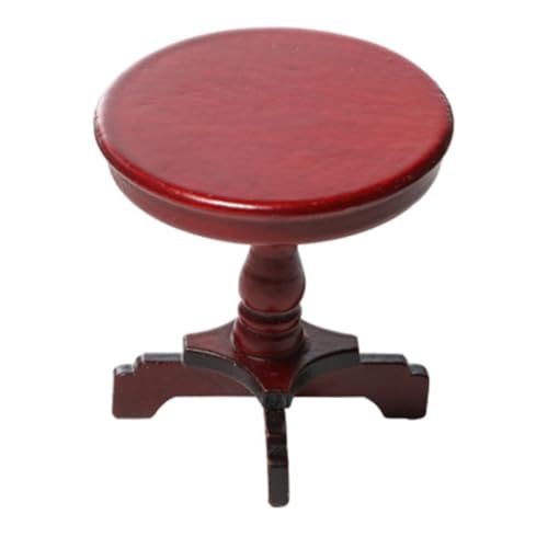 ibasenice Miniatur Runder Holztisch Handgefertigte Puppenhausmöbel Stilvolle Mini raumdekoration für Wohnzimmer Esszimmer Schlafzimmer Vielseitiges DIY Zubehör für Puppenhäuser von ibasenice