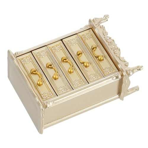 ibasenice Miniatur Schrank Kunststoff Vintage Stil Realistisches Puppenhaus Schlafzimmer Möbel Stabiles Beistelltisch Modell für Wohnzimmer und Schreibtisch Dekoration Kreatives für Sammler von ibasenice