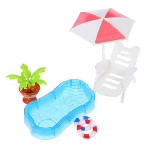 ibasenice Miniatur Schwimmbecken mit Mini Strandstühlen Sonnenschirm und Schwimmring Kompaktes Puppenhaus Zubehör für Tragbare Sommer Dekoration für Spiel und DIY ibasenice Miniatur Schwimmbecken mit Mini Strandstühlen Sonnenschirm und Schwimmring Kompaktes Puppenhaus Zubehör für Tragbare Sommer Dekoration für Spiel und DIY von ibasenice